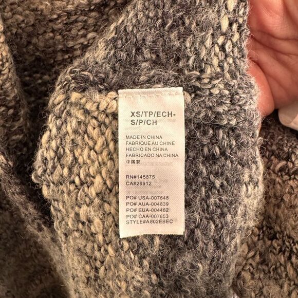 Muse Gray Cardigan with Ombré Stripes and Plush Texture - Picture 4 of 5